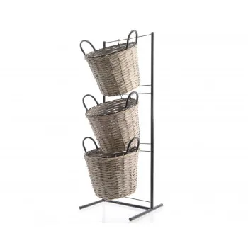STALAK METALNI SA 3 KORPE 41X37X116CM SIVI 389711 