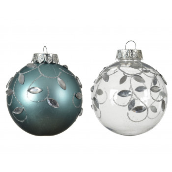 KUGLA NOVOGODIŠNJA SA DIJAMANTIMA 8CM 020993 