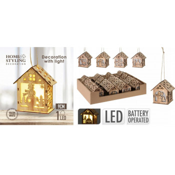 KUĆICA UKRASNA SA LED SVETLOM 9CM ANM500030 