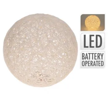 KUGLA NOVOGODIŠNJA SA LED SVETLOM 25CM BELA AMZ000110 