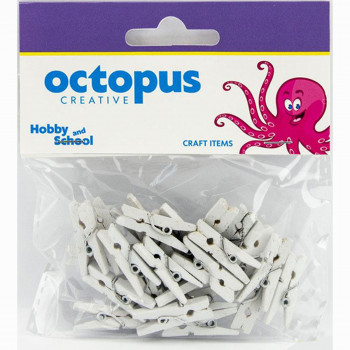 DEKORATIVNE ŠTIPALJKE DRVENE 25X8mm 25kom UNL-1665 OCTOPUS 