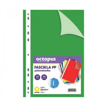 FASCIKLA A4 POLUMEHANIKA SA 11 RUPA 25/1 ZELENA OCTOPUS UNL-1817 