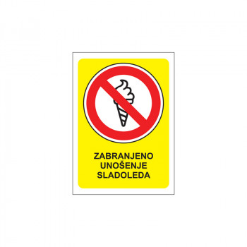 NALEPNICA A7 ZABRANJENO UNOŠENJE SLADOLEDA 4/1 OCTOPUS UNL-1850 
