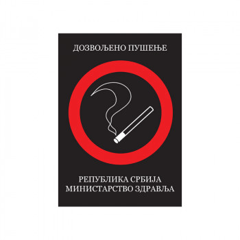 NALEPNICA A5 DOZVOLJENO PUŠENJE 3/1 OCTOPUS UNL-1852 