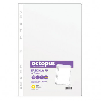 FASCIKLA A4 100/1 U 11 RUPA 30mic OCTOPUS CRYSTAL CLEAR UNL-1892 