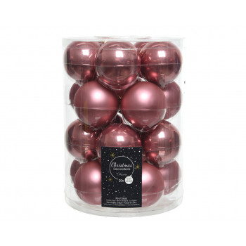 KUGLA NOVOGODIŠNJA STAKLENA 20/1 6CM PINK VELVET 140244 