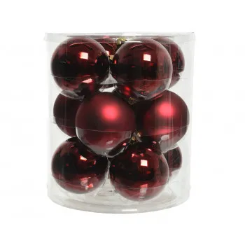 KUGLA NOVOGODIŠNJA STAKLENA 12/1 8CM CRVENA OXBLOOD 141303 