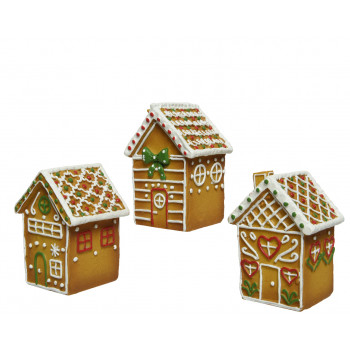 FIGURA UKRASNA KUĆA 9.4X9X12.7CM 3 MODELA 523727 