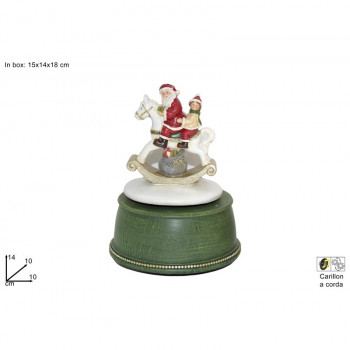 NOVOGODIŠNJI UKRAS FIGURA DEDA MRAZ NA KONJIĆU 15X14X18CM CM002737 