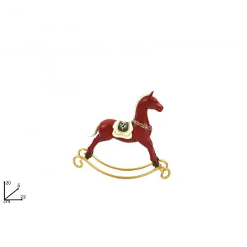 FIGURA UKRASNA KONJIĆ CRVENI 20CM CM003017C 