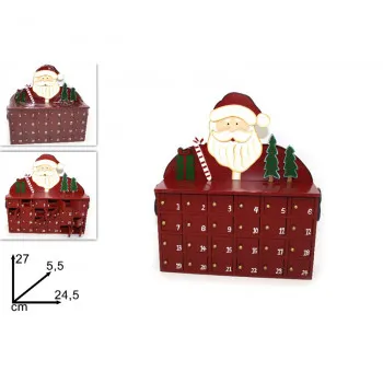 NOVOGODIŠNJA FIGURA ADVENT KALENDAR 27X5.5X24.5CM MI003775 