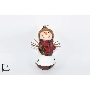NOVOGODIŠNJA FIGURA SNEŠKO NA ZVONU 10CM MO002638B 