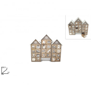 NOVOGODIŠNJA FIGURA ADVENT KALENDAR 29.5CM BEŽ MI008012 
