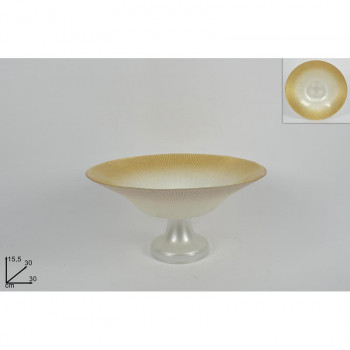ČINIJA DEKORATIVNA 30CM BELO-ZLATNA GLITER CM003368L 