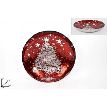 ČINIJA DEKORATIVNA 20CM CRVENO-SREBRNA CM001678 