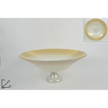 ČINIJA DEKORATIVNA 40CM BELO-ZLATNA GLITER CM003368I 