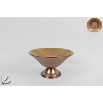 ČINIJA DEKORATIVNA 20CM BRAON-ZLATNA GLITER CM003370M 