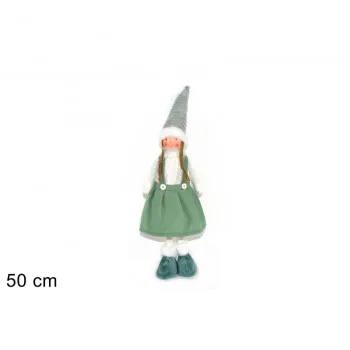 NOVOGODIŠNJA FIGURA DEVOJČICA U ZELENOM 50CM GI010208B 