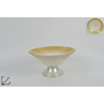 ČINIJA DEKORATIVNA 20CM BELO-ZLATNA GLITER CM003368M 