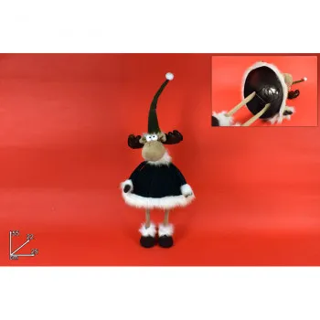 NOVOGODIŠNJA FIGURA IRVAS ZELENI VELUR 55CM GI009408C 