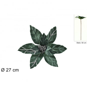 CVET DEKORATIVNI 50CM ZELENI VELUR BA000463C 