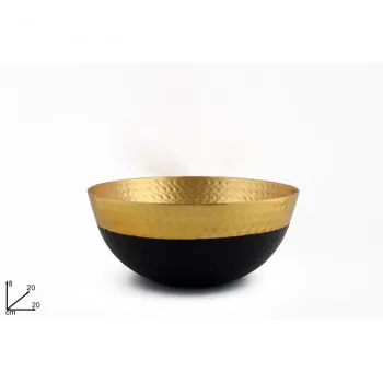 ČINIJA DEKORATIVNA 20X8CM CRNA SA ZLATNIM RUBOM GI010193A 