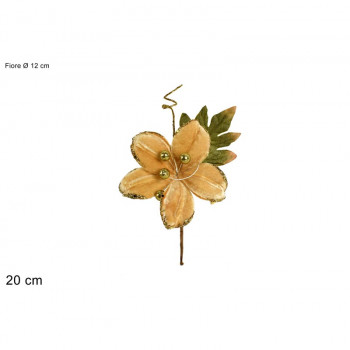 CVET DEKORATIVNI 12CM ZLATNI VELUR BA000087A 