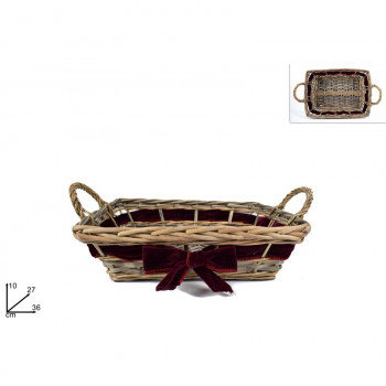 KORPICA PLETENA PRAVOUGAONA SA BORDO MAŠNOM 36X27CM AL005740D 