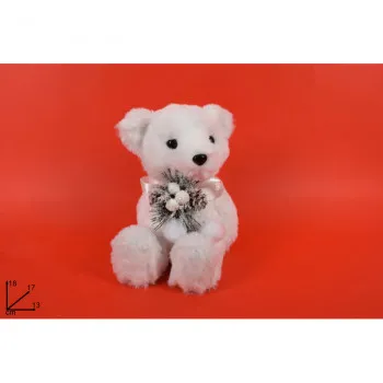 FIGURA UKRASNA BELI MEDVED 18CM RO010810 