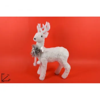 FIGURA UKRASNA JELEN BELI 42CM RO010820 