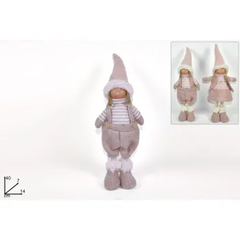 NOVOGODIŠNJA FIGURA DEVOJČICA ROZA 40CM LZ000295 
