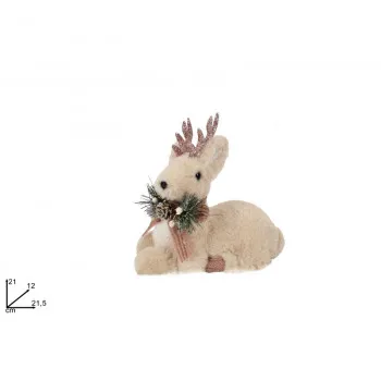 PLIŠANI JELEN ROZI 21CM MI007933B 