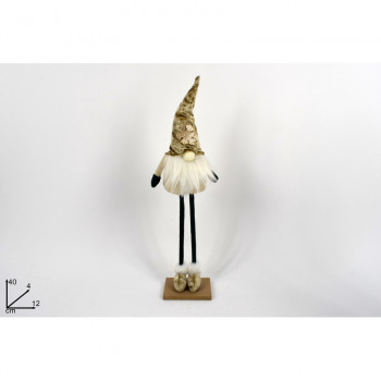 NOVOGODIŠNJA FIGURA PATULJAK BEŽ 40CM MI8254B 