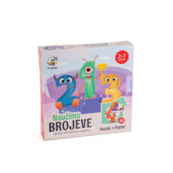 PUZZLE 40 DELOVA UČIMO BROJEVE VRABAC 