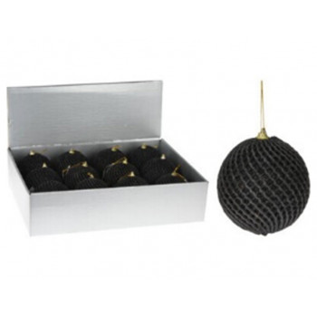 KUGLA NOVOGODIŠNJA 10CM GLITER BLACK CAA126930 