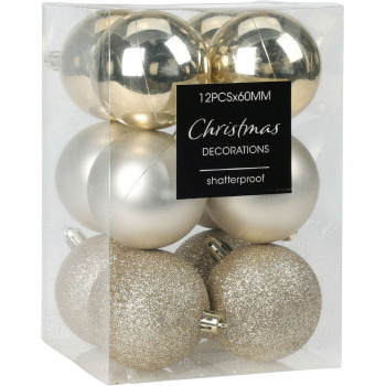 KUGLA NOVOGODIŠNJA 6CM 12/1 SET STAR LIGHT CAN218090 