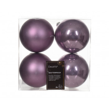 KUGLA NOVOGODIŠNJA 10CM 4/1 LILA 022085 