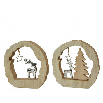 UKRAS NOVOGODIŠNJI DRVENI IRVAS-JELKA 14.5CM 521707 