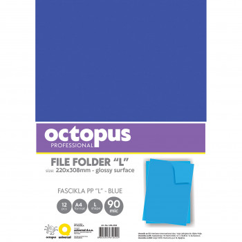 FASCIKLA A4 L 90MIC 12/1 OCTOPUS PLAVA UNL-2104 