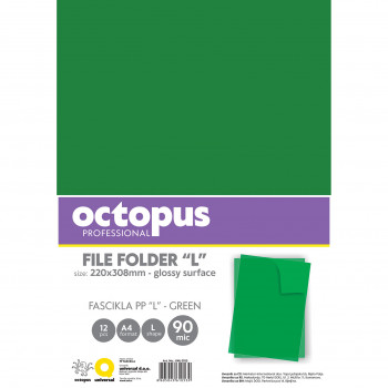 FASCIKLA A4 L 90MIC 12/1 OCTOPUS ZELENA UNL-2105 