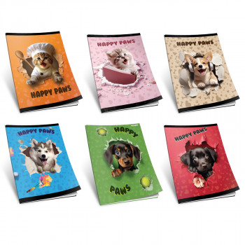 SVESKA A5 DIKTO 52L HAPPY PAWS 80g OCTOPUS UNL-2155 