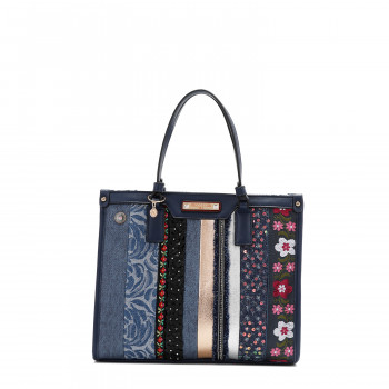 TORBA NICOLE LEE JS17047 DENIM PATCH FW2024 