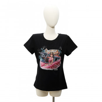 MAJICA NICOLE LEE TOP7701 HOLLYWOOD DRIVE M BK  FW2024 