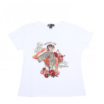 MAJICA NICOLE LEE TOP7701 BLIND DATE M WHITE  FW2024 