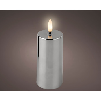 SVEĆA DEKORATIVNA SREBRNA SA LED SVETLOM 5X12.5CM 487386 