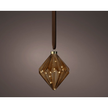 NOVOGODIŠNJI UKRAS DIJAMANT BRAON SA LED SVETLOM 16X20CM 487595 