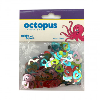DEKORATIVNE KONFETE SRCA 15X15mm 14g OCTOPUS UNL-2381 