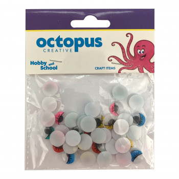 DEKORATIVNE OČI OKRUGLE U BOJI 12mm 40kom OCTOPUS UNL-2389 