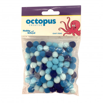 DEKORATIVNE POM POM LOPTICE 10mm 120kom PLAVI UNL-2423 OCTOPUS 