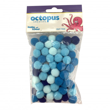 DEKORATIVNE POM POM LOPTICE 15mm 80kom PLAVE UNL-2424 OCTOPUS 